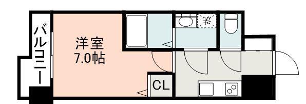 S-RESIDENCE加治屋町ACHIEVE(1K/7階)の間取り写真
