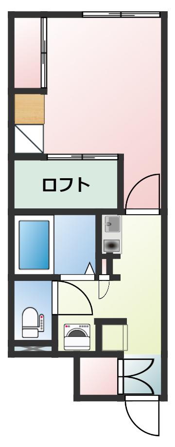 ミレニエル(1K/1階)の間取り写真