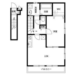 アンプルール リーブル S-III(1LDK/2階)の間取り写真
