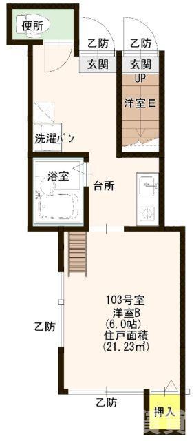 リヴィエール綾瀬(ワンルーム/1階)の間取り写真