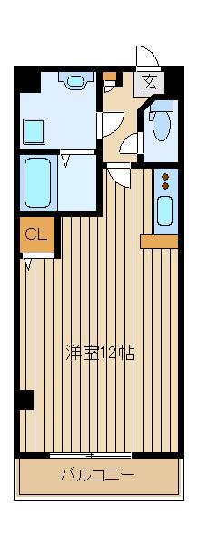 メゾン柿の木(ワンルーム/3階)の間取り写真