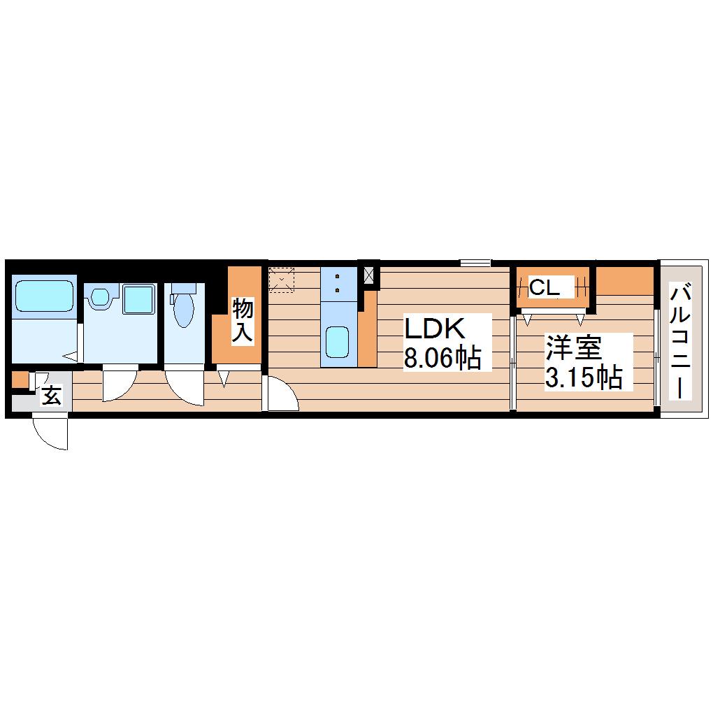 CHEZREVE(1LDK/2階)の間取り写真