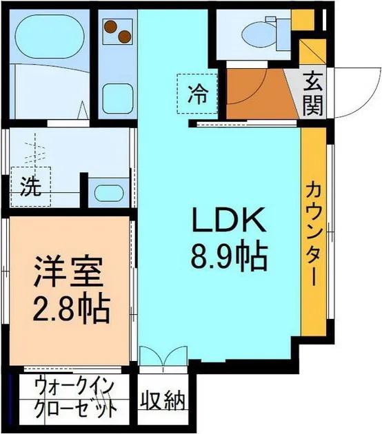 インテグラル ブリージョ(1LDK/1階)の間取り写真