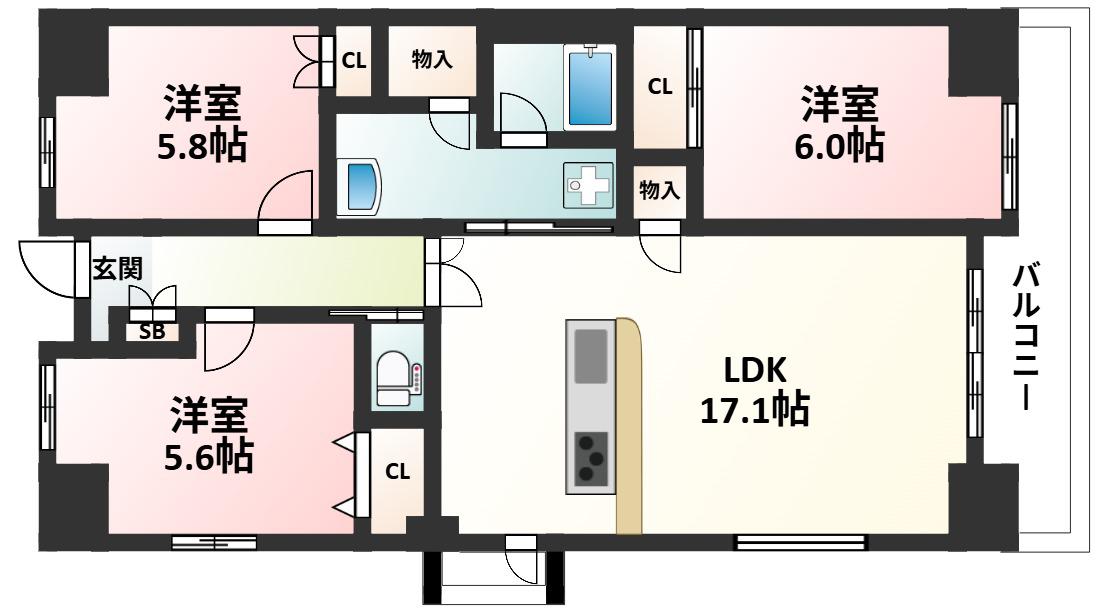 和の杜 (3LDK/3階)の間取り写真