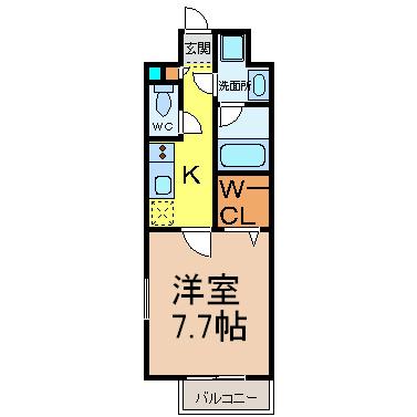ソレアード(1K/2階)の間取り写真