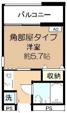 ブランニュー矢向(1K/1階)の間取り写真