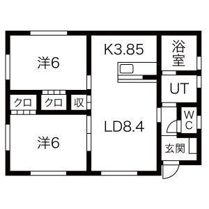ソレアード・モンターニュ(2LDK/1階)の間取り写真