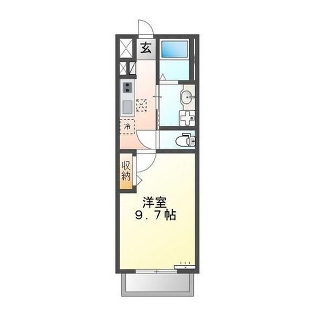 クレセント2(1K/1階)の間取り写真
