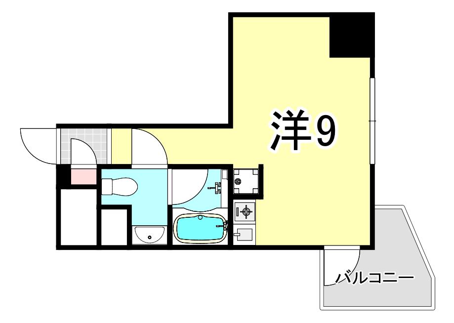インターフェルティR2甲子園(ワンルーム/6階)の間取り写真
