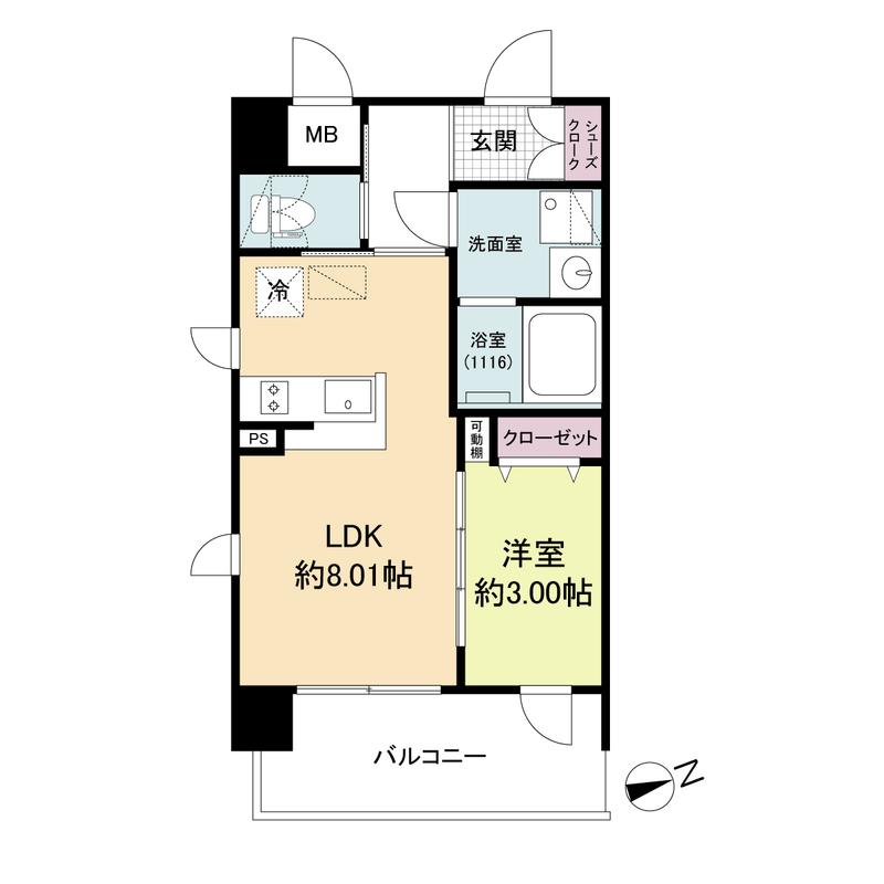 LIVE FLAT塚本新北野(1LDK/2階)の間取り写真