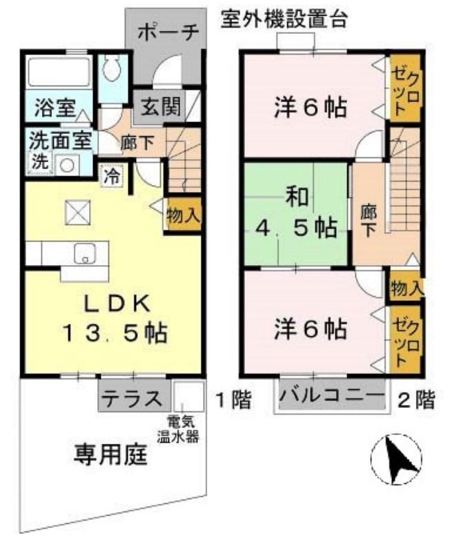 山陽電鉄本線 尾上の松駅 徒歩24分 2階建 築21年(3LDK/1階)の間取り写真