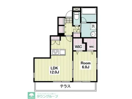 MILLE MERCIS(1LDK/1階)の間取り写真