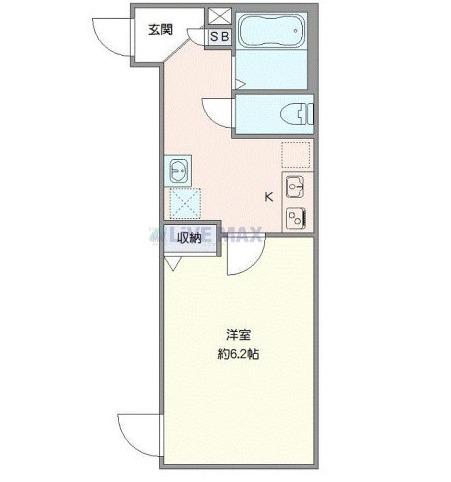 エクセラン松戸II(1K/4階)の間取り写真