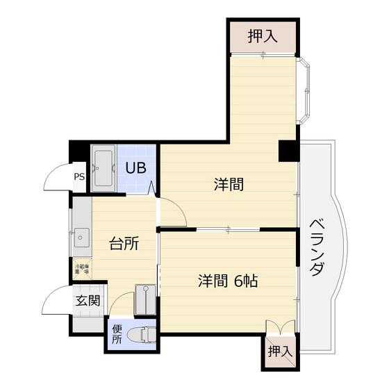 メゾンKUMADA(2K/4階)の間取り写真