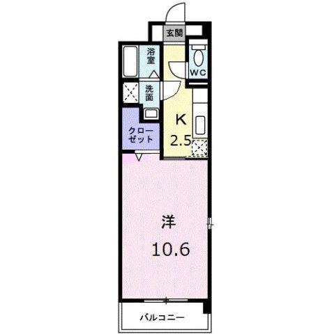 ヴィドゥ カンパーニュ(1K/1階)の間取り写真