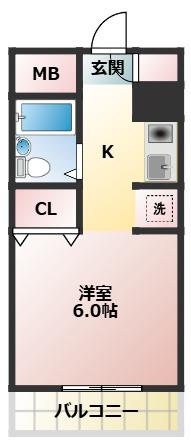 オーティーハイツ上新庄(1K/2階)の間取り写真