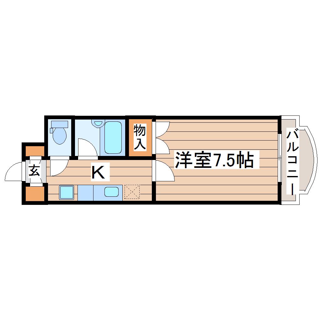 CITY SPIRE仙台(1K/1階)の間取り写真
