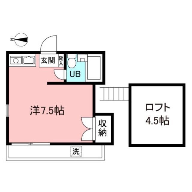 ハッピーハイム新川(ワンルーム/1階)の間取り写真