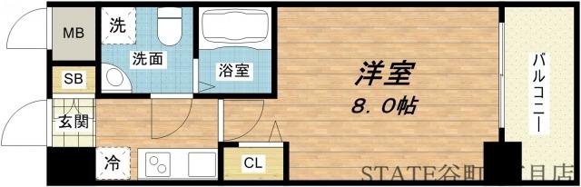 セレニテ北久宝寺(1K/14階)の間取り写真