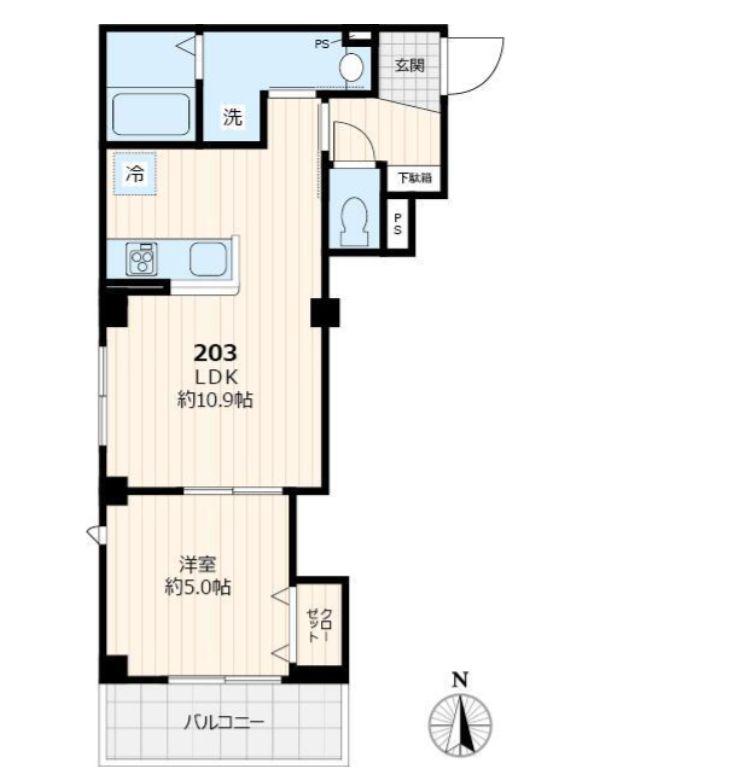 GRAND LOGEMENT(1LDK/2階)の間取り写真
