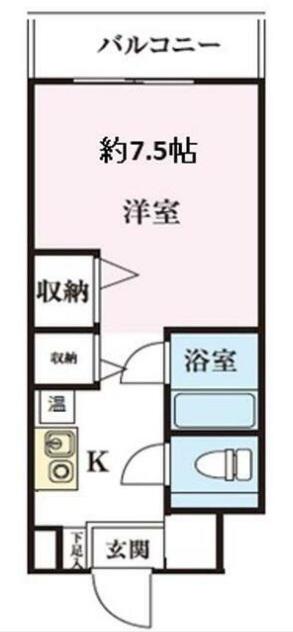 アカデミア清新(1K/4階)の間取り写真