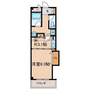 PRIMROSE・NATIVE(1K/2階)の間取り写真