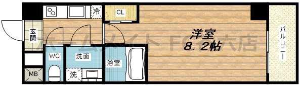 UMEDA ISLAND RESIDENCE(1K/6階)の間取り写真