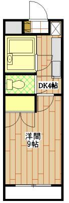 シャンブル永野(1K/3階)の間取り写真