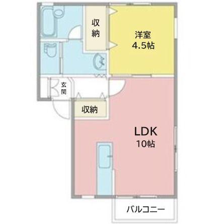 コーポ木村(1LDK/2階)の間取り写真