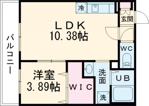 コージーコート(1LDK/1階)の間取り写真