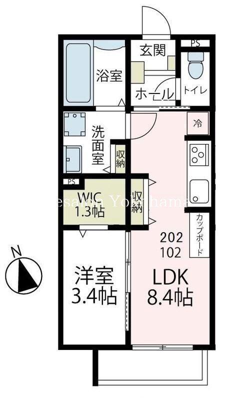 グーラテース(1LDK/1階)の間取り写真