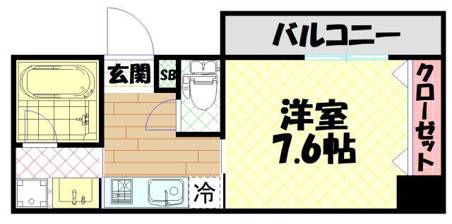 エクシードPREMIUM(1K/3階)の間取り写真