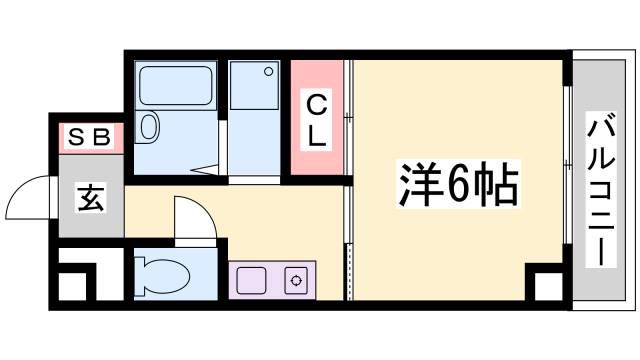 サンセールハヤシ(1K/2階)の間取り写真