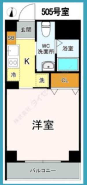 ルミエール・R(1K/5階)の間取り写真