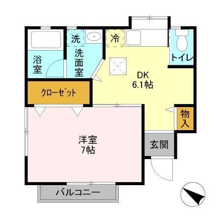 マイルーム藤IV(1DK/1階)の間取り写真