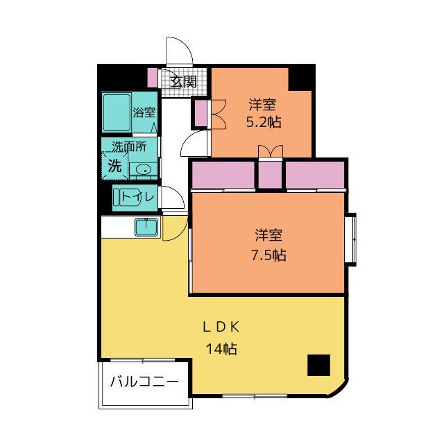 和光ビル(2LDK/10階)の間取り写真