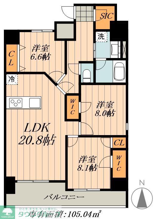 ロイジェント日吉(3LDK/13階)の間取り写真