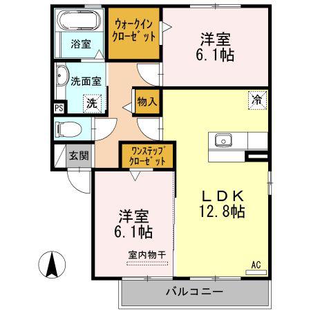 ビューコート(2LDK/2階)の間取り写真