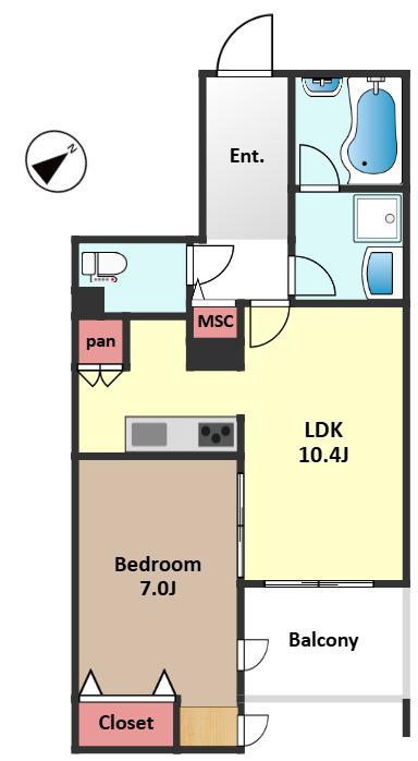有栖川HEIGHTS(1LDK/3階)の間取り写真