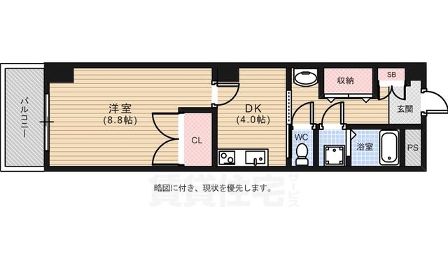 蓮花ビル(1DK/2階)の間取り写真