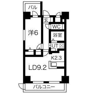 プランドールナカムラ(1LDK/4階)の間取り写真