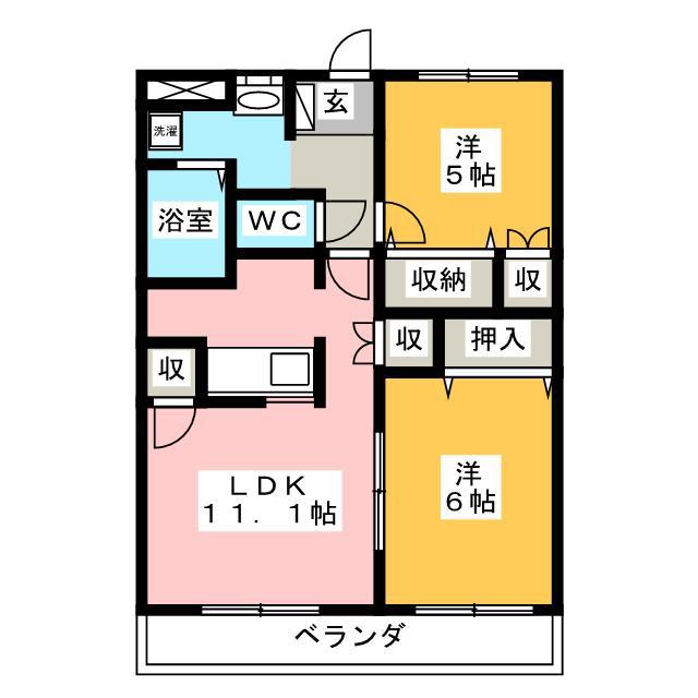 センチュリー99(2LDK/2階)の間取り写真