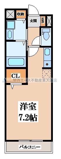 サンライズ栄和(ワンルーム/1階)の間取り写真