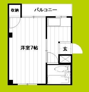 礒田マンション南館(1K/4階)の間取り写真