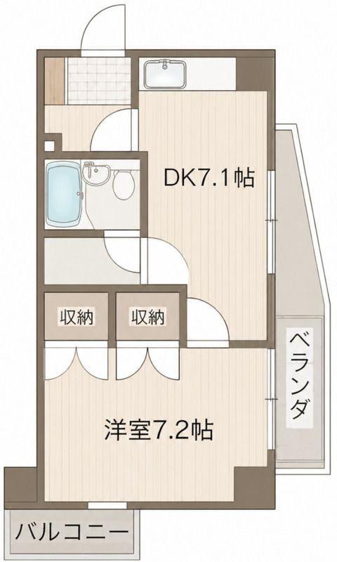 CATS-2(1DK/7階)の間取り写真