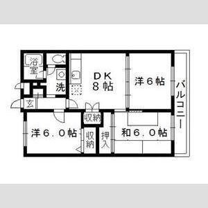 エムロードマンション(3DK/1階)の間取り写真