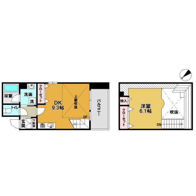 ブランミュール文の里(1LDK/7階)の間取り写真