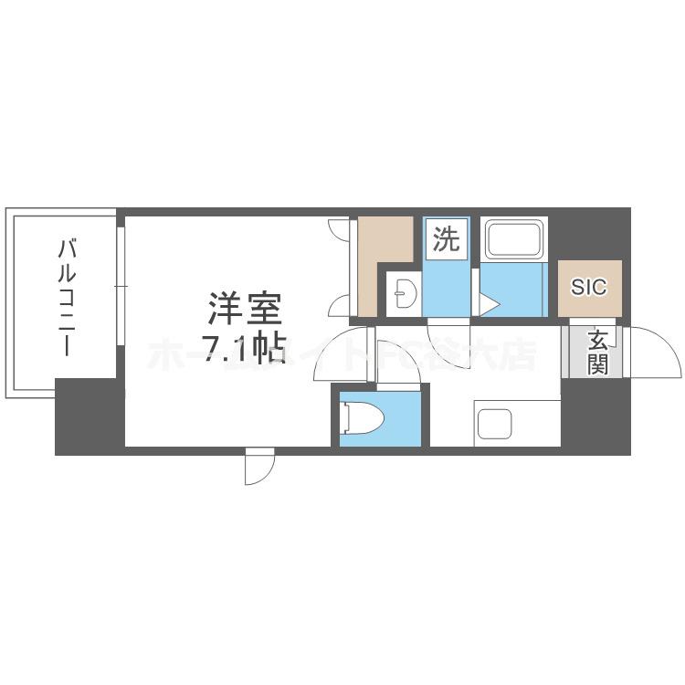 LIVE FLAT TSUKAMOTO(1K/4階)の間取り写真