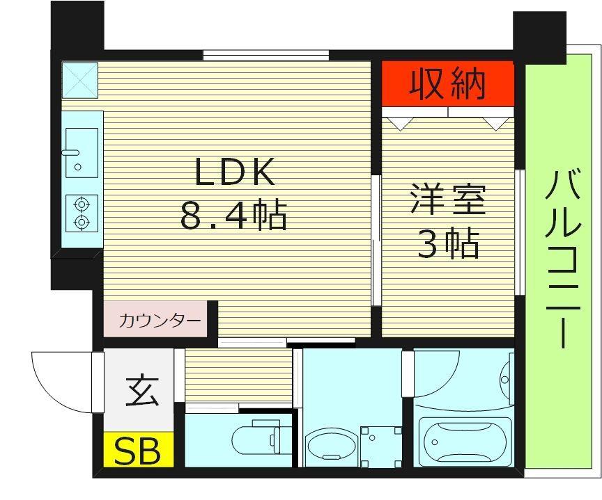 グローハイツ千林(1LDK/3階)の間取り写真