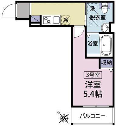 コージー淵野辺(1K/3階)の間取り写真